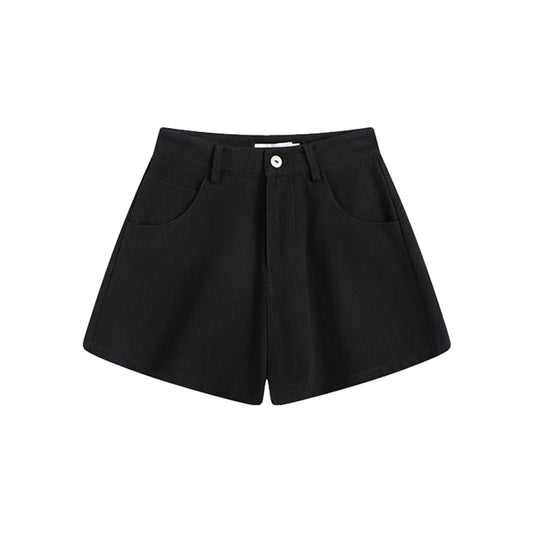 Marc Moore Washed A-Line Denim Shorts Black