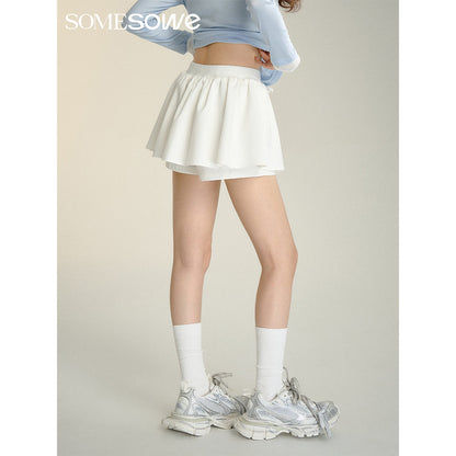 SomeSowe 3D A-Line Puffy Skirt Shorts White