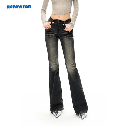 NotAwear Washed Layered Slim Jeans Black