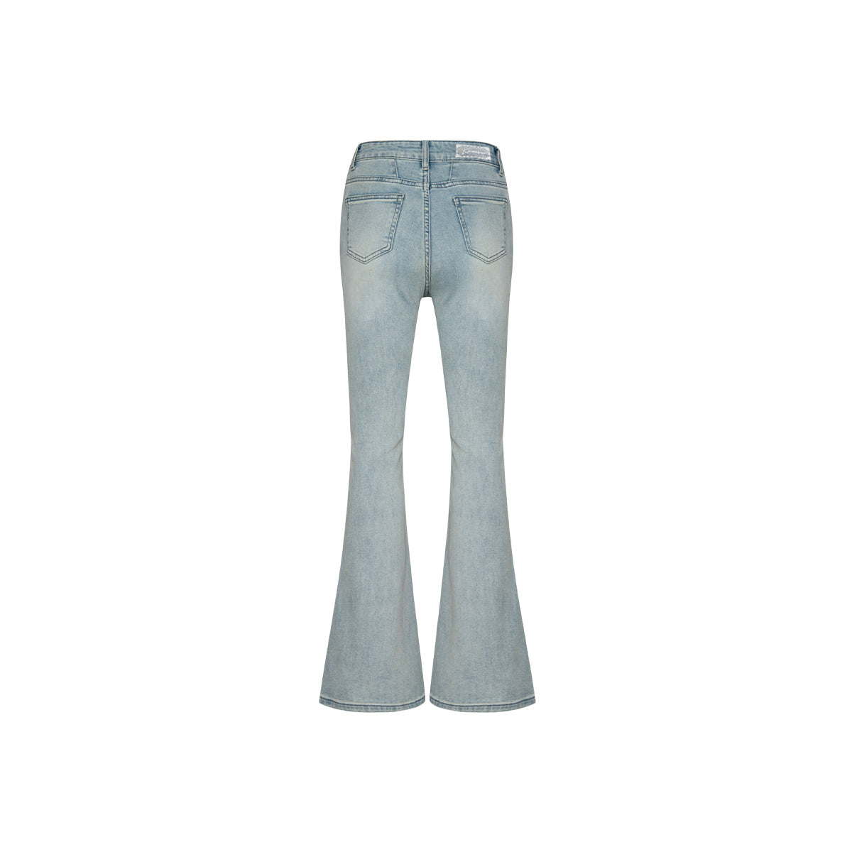 Kroche High Waist Washed Denim Flare Jeans