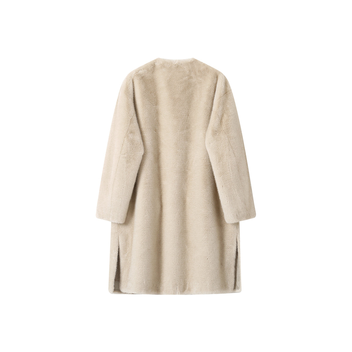 SomeSowe Fluffy Faux Mink Long Coat Khaki