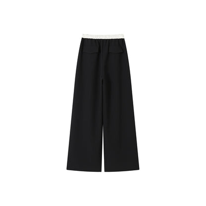 SomeSowe Drawstring Wide-Leg Suit Pants Black