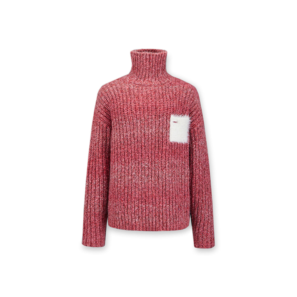 NotAwear Color Blocked Fluffy Pocket Sweater Red