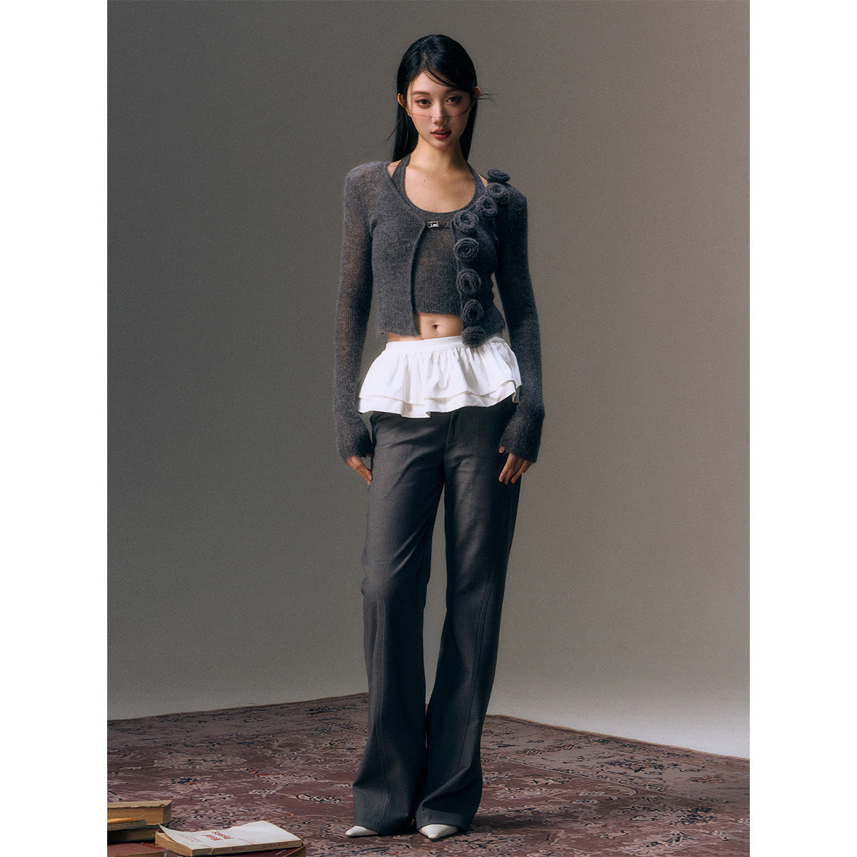 AGAM Detachable Half Skirt Micro-Cut Pants