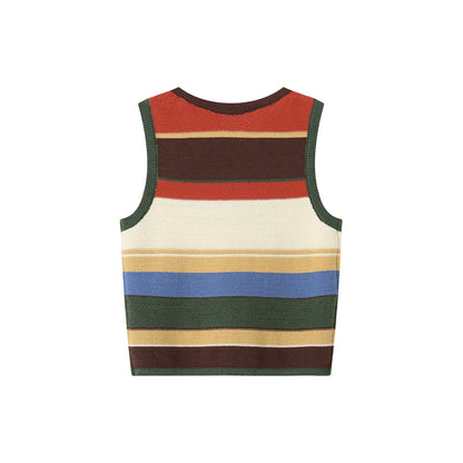 SomeSowe Rainbow Embroidered Logo Knit Vest