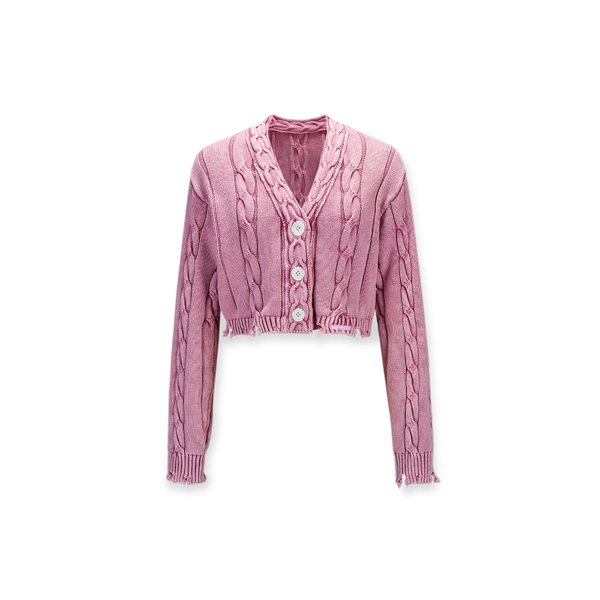 NotAwear Washed Pink Twisted Knit Cardigan