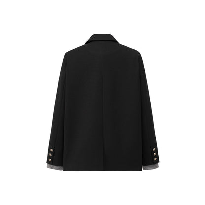 MacyMccoy Fake-2-Piece Oversize Suit Jacket Black