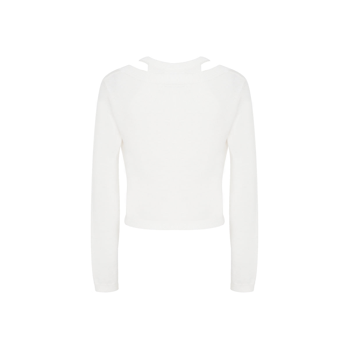 Kroche Camellia Silk Wool Twin-Set Top White