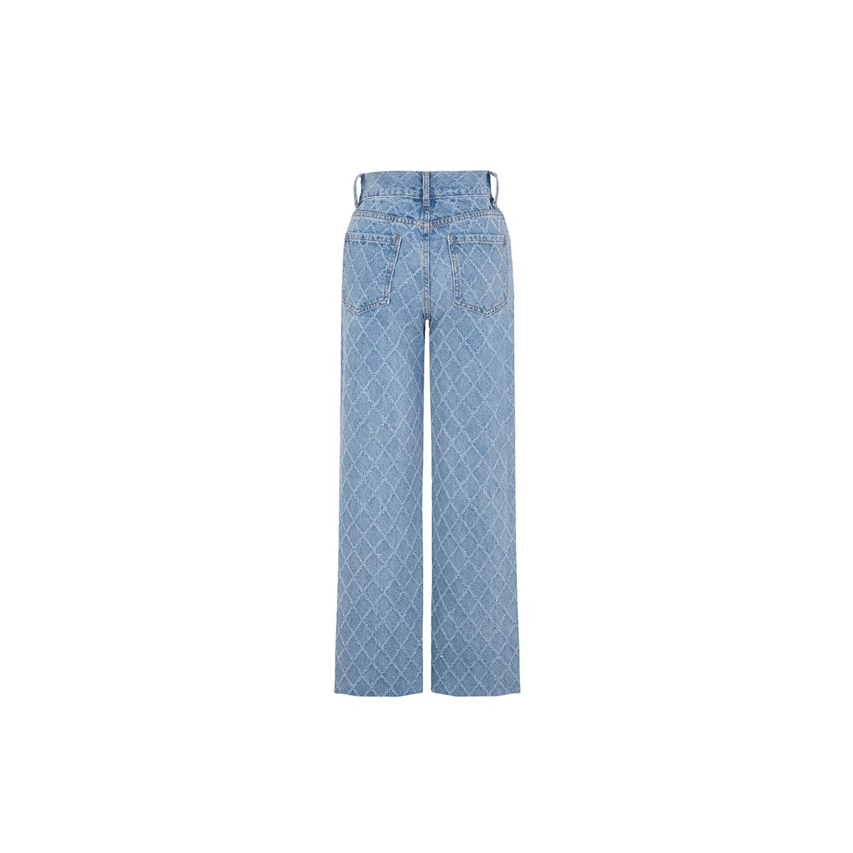 Three Quarters Diamond Checkered Denim Pants