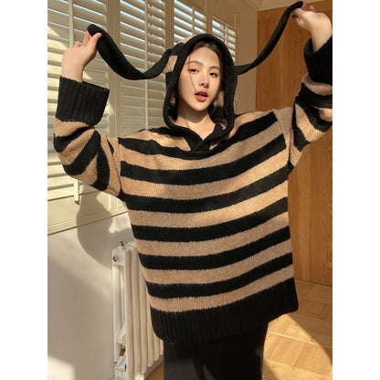 Rumia Bunny Ear Sweater Camel And Black