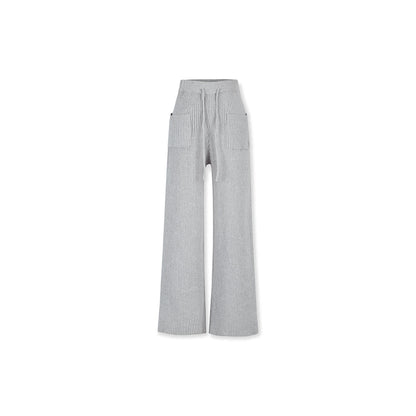 NotAwear Drawstring Wide-Leg Knit Pants Grey