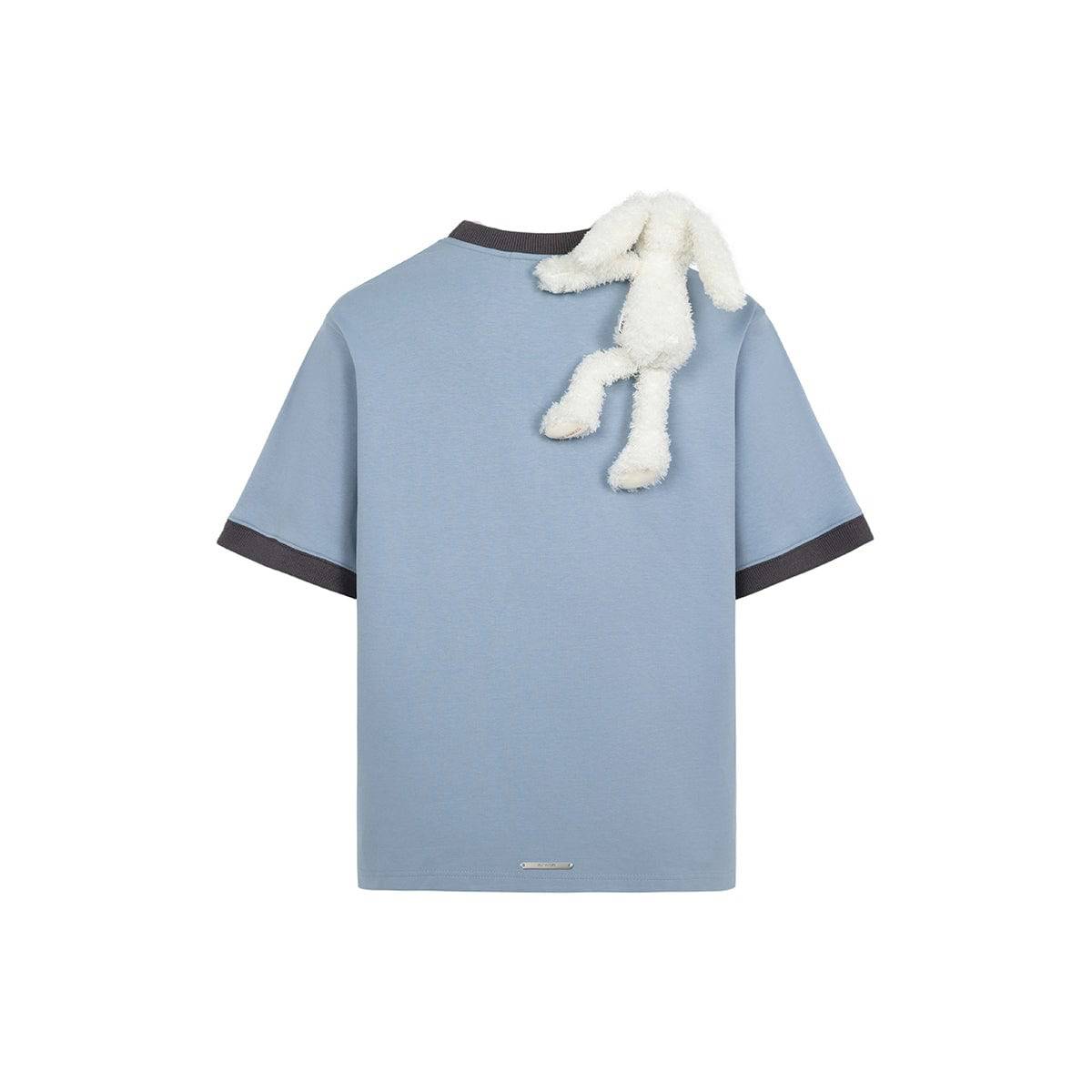 13De Marzo Round Neck Knit Logo T-Shirt Blue