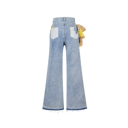 13De Marzo X Lay's Plush Bear Crisps Destroy Jeans Blue