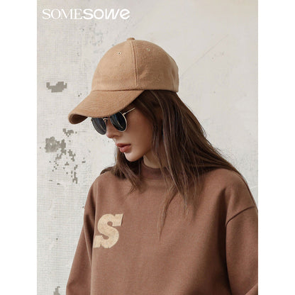 SomeSowe Logo Embroidery Woolen Cap Brown