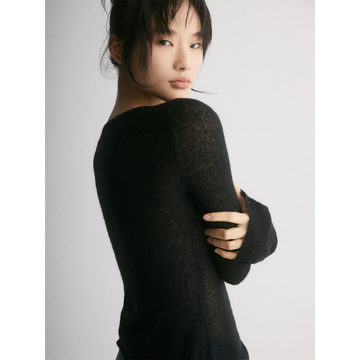 IFIK Vented Slim Knit Cardigan Black