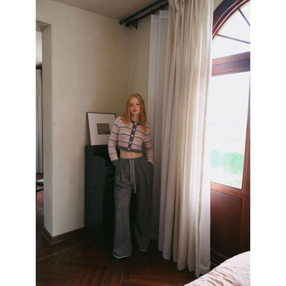 Rocha Roma Drawstring Oversized Pants Grey