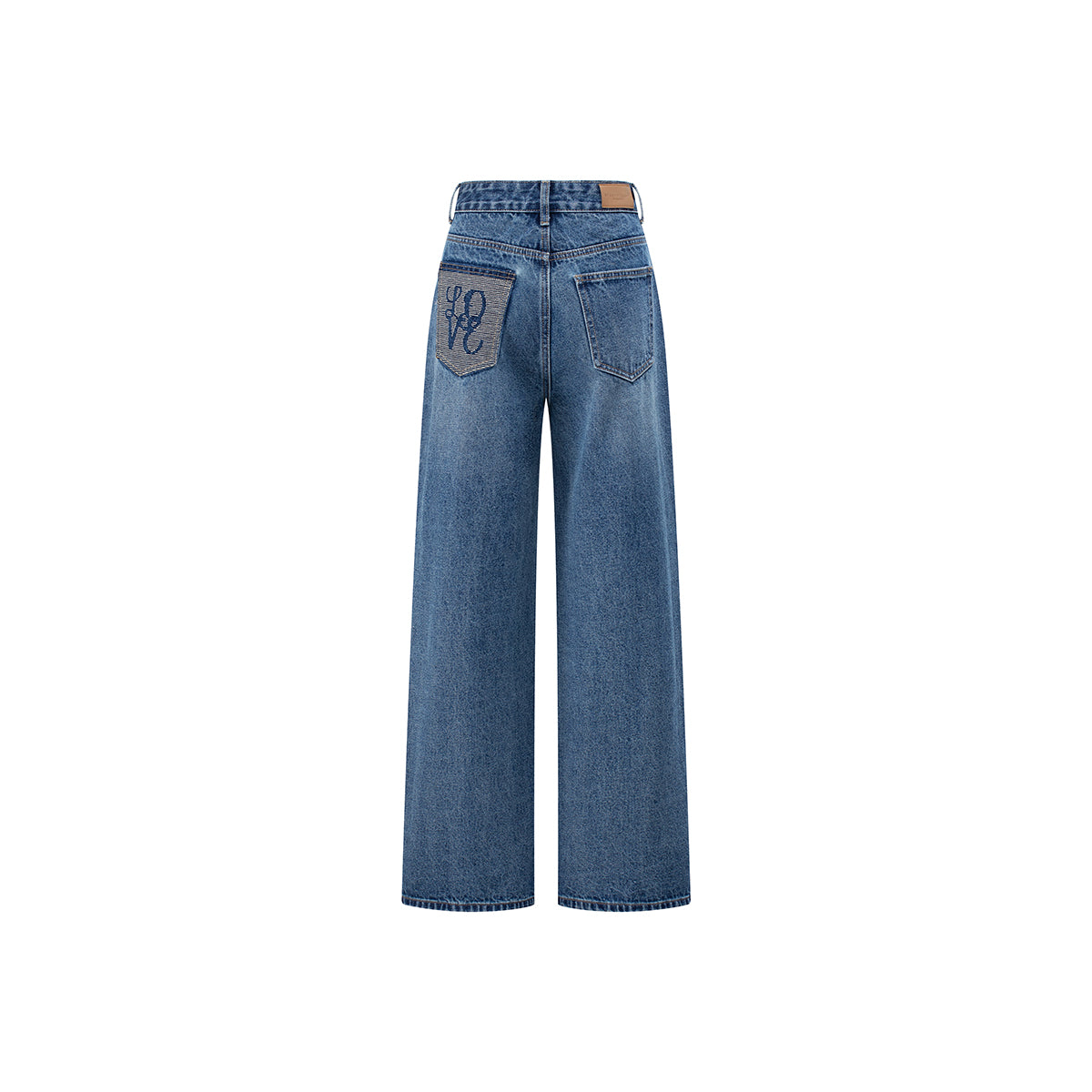 MacyMccoy Heart Pocket Wide-Leg Denim Jeans