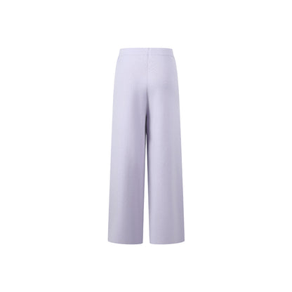 Three Quarters Oversized Straight-Leg Knit Pants Purple