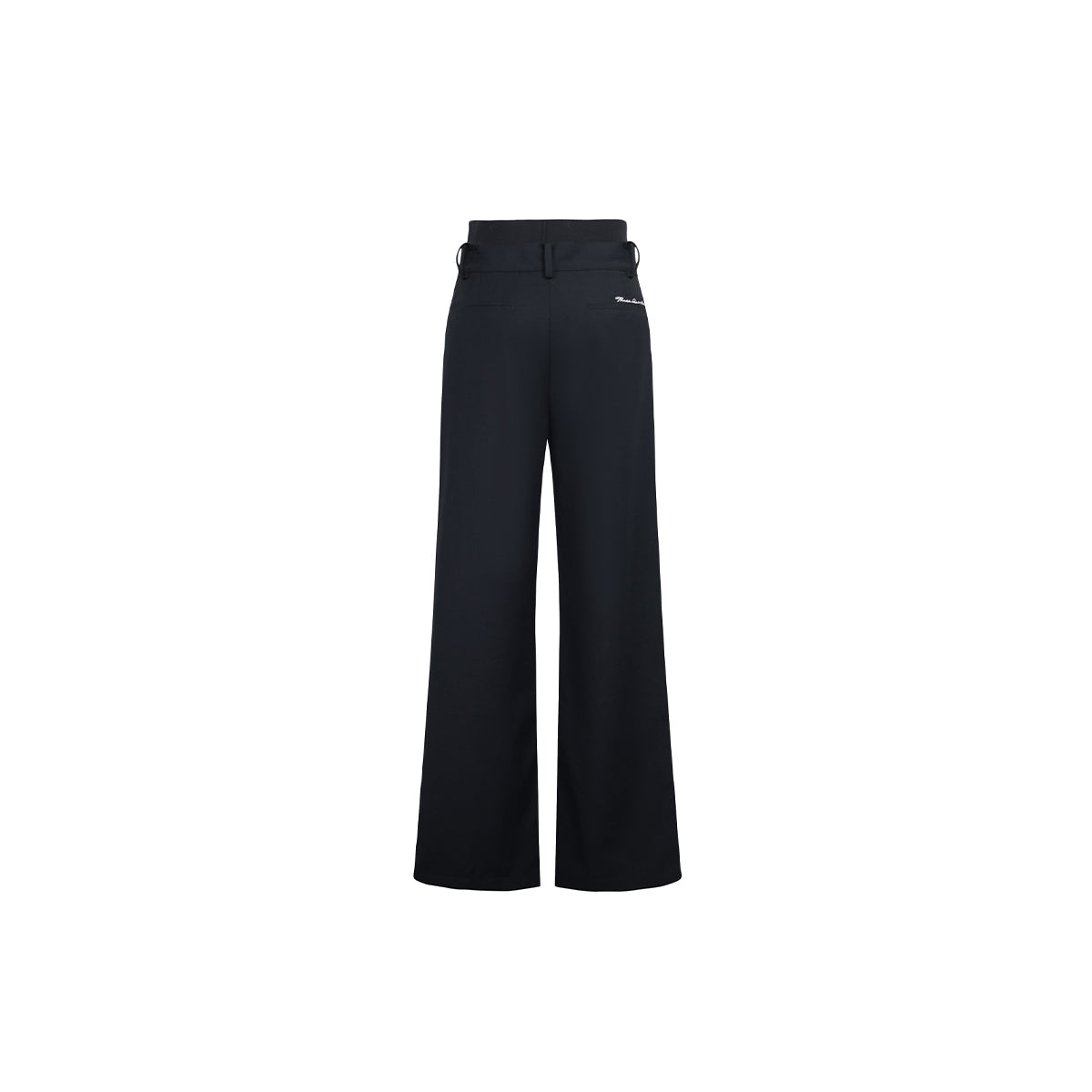 Three Quarters Logo Double Waist Straight-Leg Pants