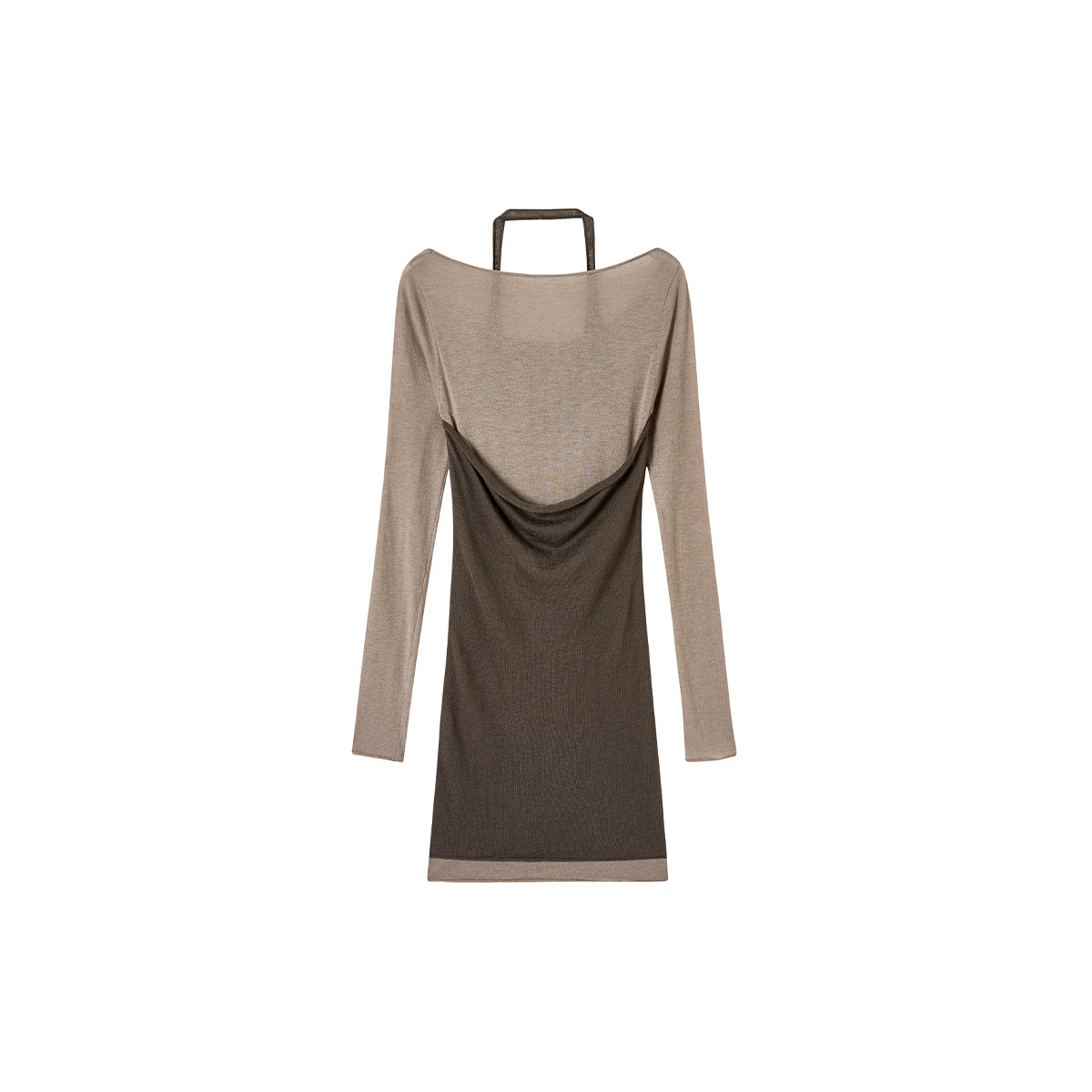 Via Pitti Color Blocked Halterneck Knit Dress Grey