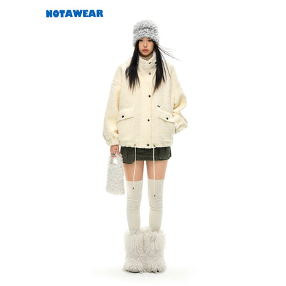 NotAwear Drawstring Fleeced Jacket White