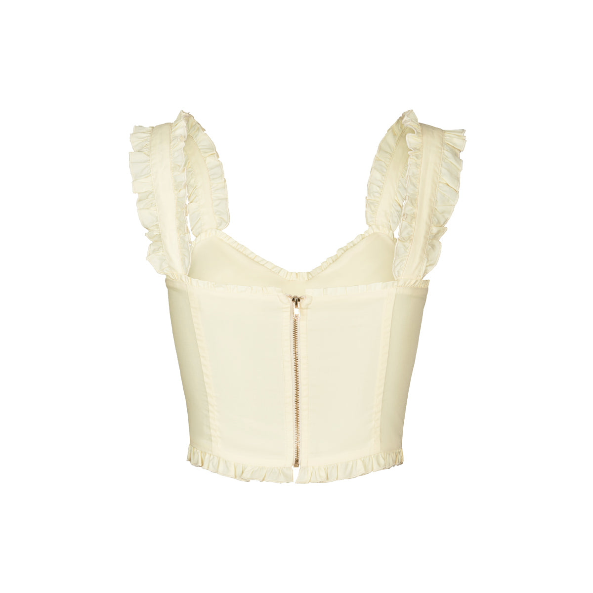 Kroche Wrinkle Fish-bone Lace Edge Sling Vest