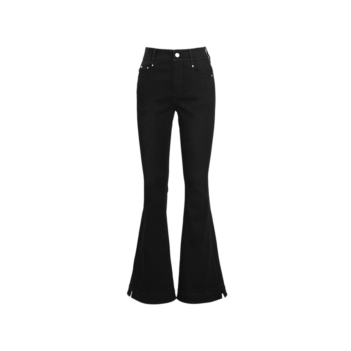 Cottia Split Cutting Flare Jeans Black