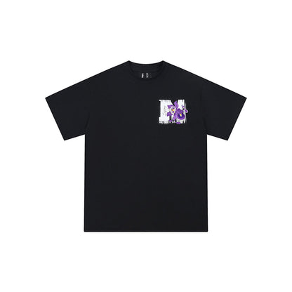 MEDM Mottled Logo Floral Embroidery Tee Black