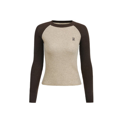 Via Pitti Embroidery Logo Knit Top Brown