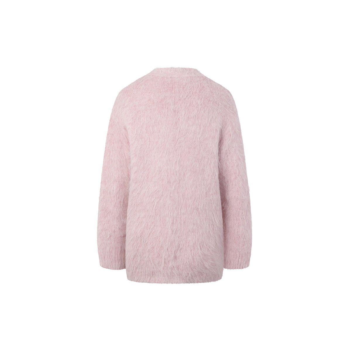 Three Quarters Alpaca Oversized Cardigan Pink