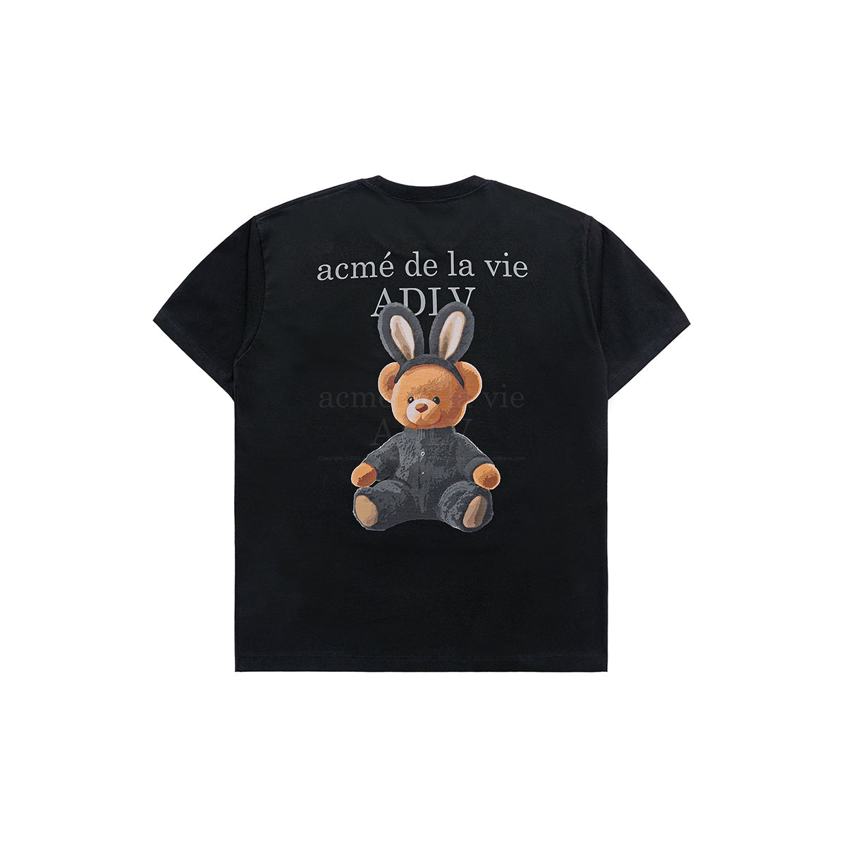 ADLV Rabbit Bear Doll Logo T-Shirt Black