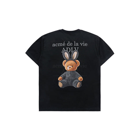 ADLV Rabbit Bear Doll Logo T-Shirt Black