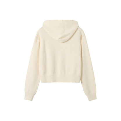 SomeSowe Hooded Knit Zipper Jacket