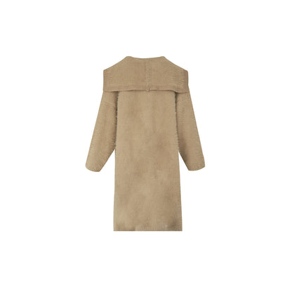 Kroche Faux Mink Oversized Lapel Coat Brown