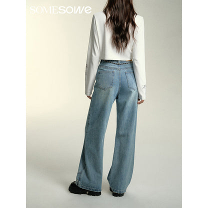 SomeSowe Deconstructed Waistline Oversized Jeans