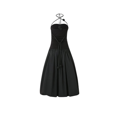 Diana Vevina French Style Halter Dress Black