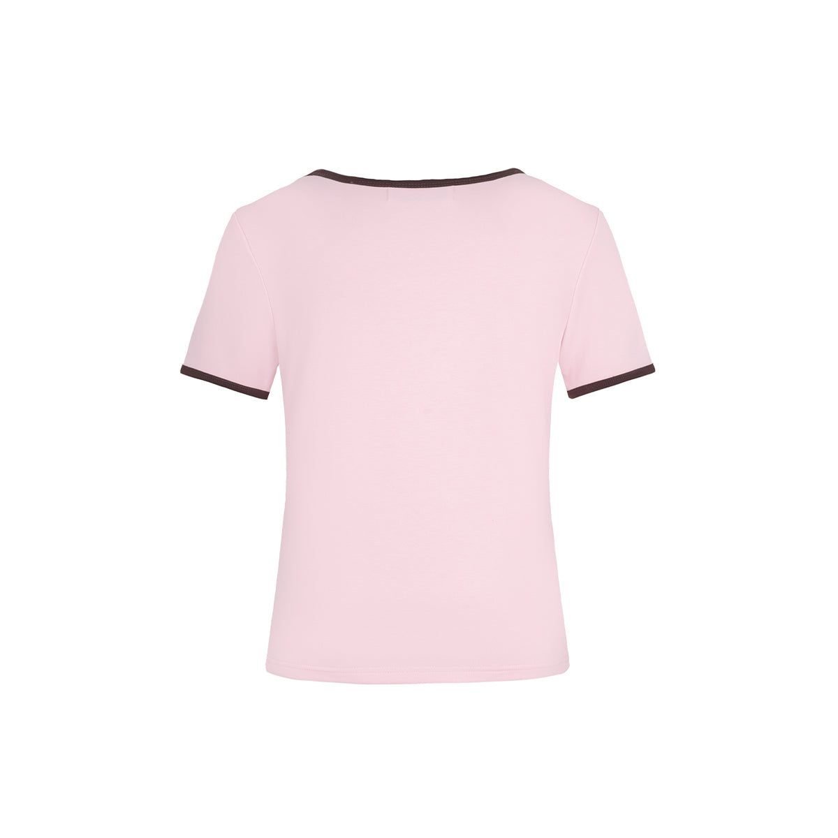 Three Quarters Colour Blocked Hotfix Rhinestone Top Pink