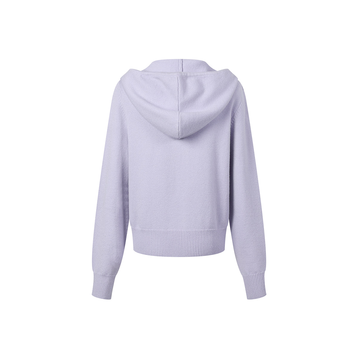 Three Quarters Letter Embroidery Hooded Jacket Purple