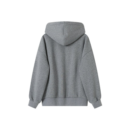 SomeSowe Button-Up Hooded Top Jacket Grey