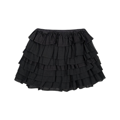 Kroche A-Line Ballet Fluffy Skirt Black