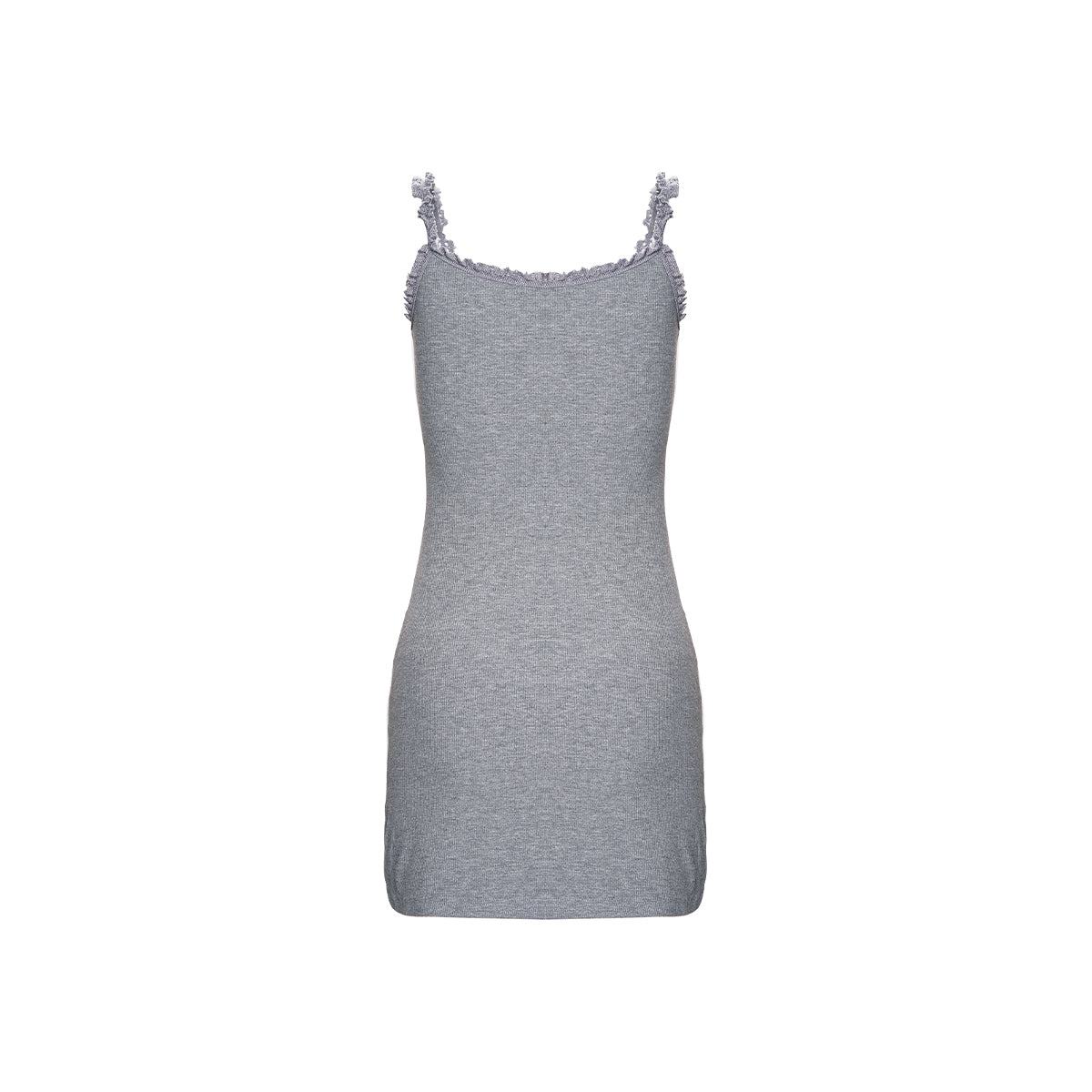 Kroche Lace Knit Sling Short Dress Gray