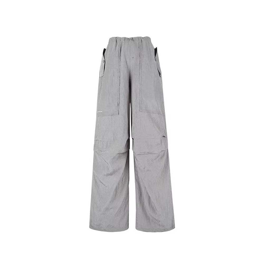 NotAwear Casual Drawstring Oversized Pants Grey