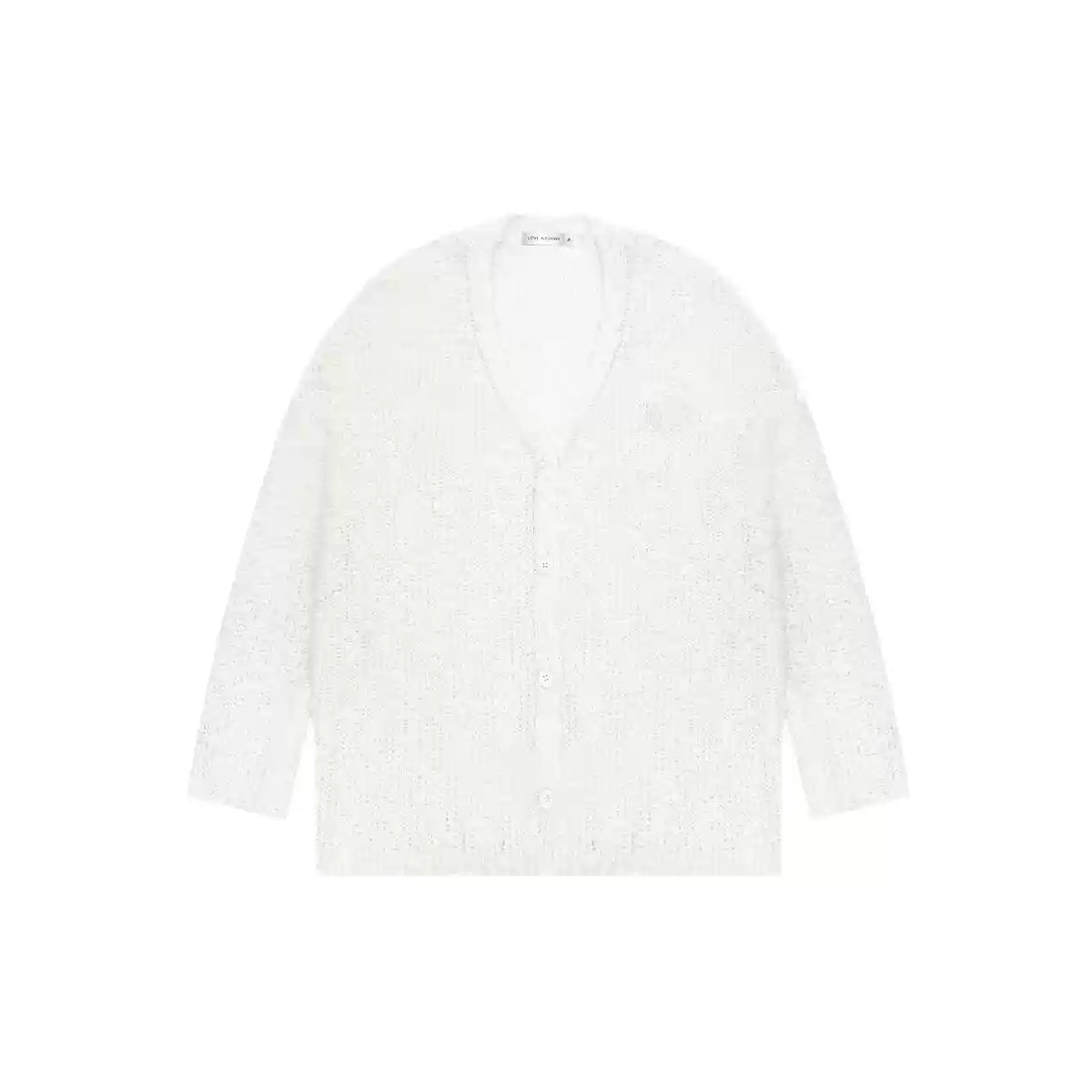 AsGony Lace Patchwork Knit Cardigan White