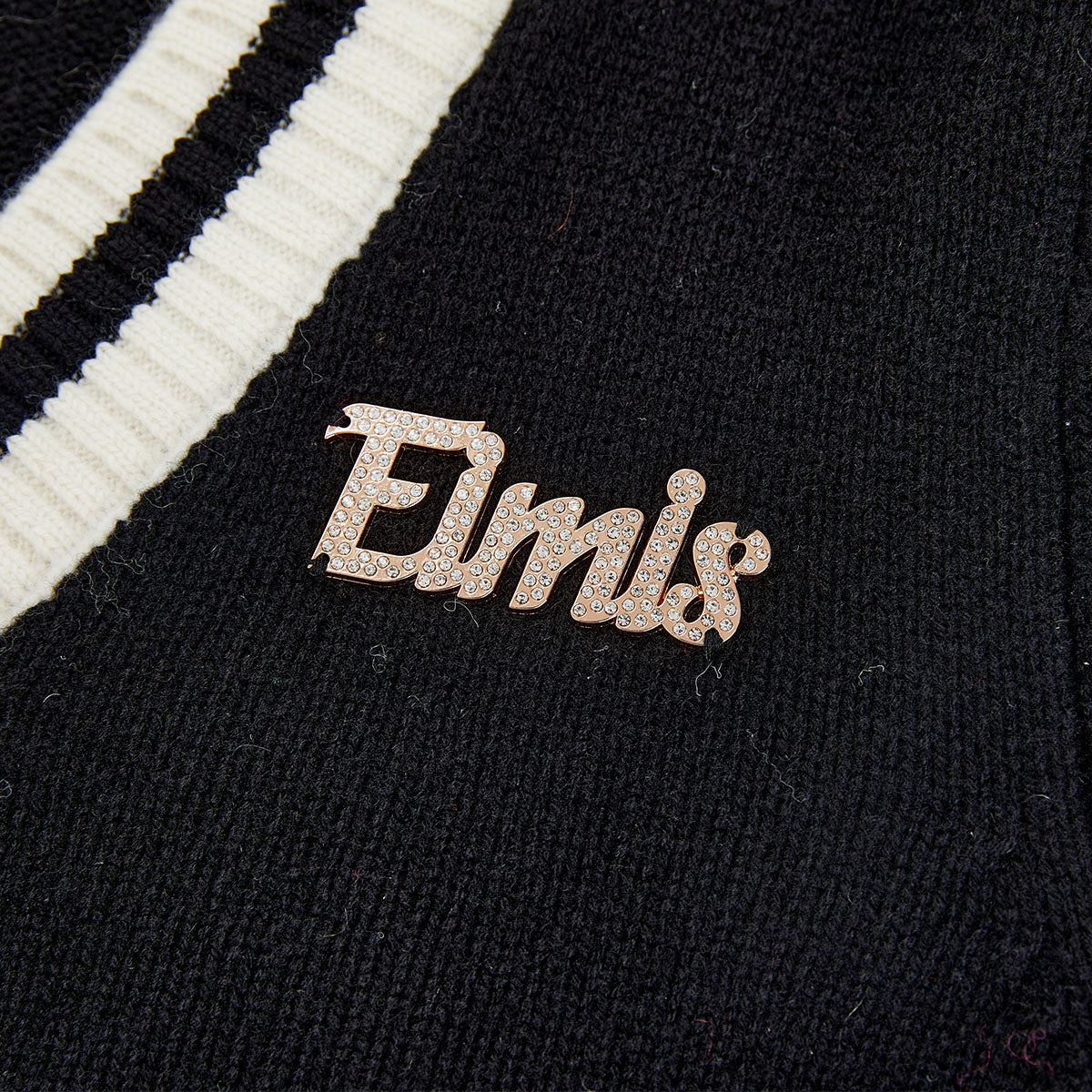 Eimismosol College Style Woolen Knit Cardigan Black