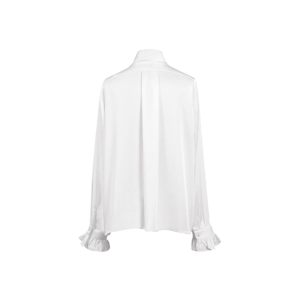 Three Quarters Binding Bow-Knot Shirt White