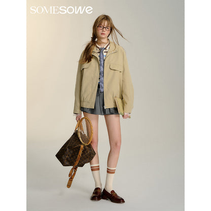 SomeSowe 3D Bow Casual Jacket Khaki