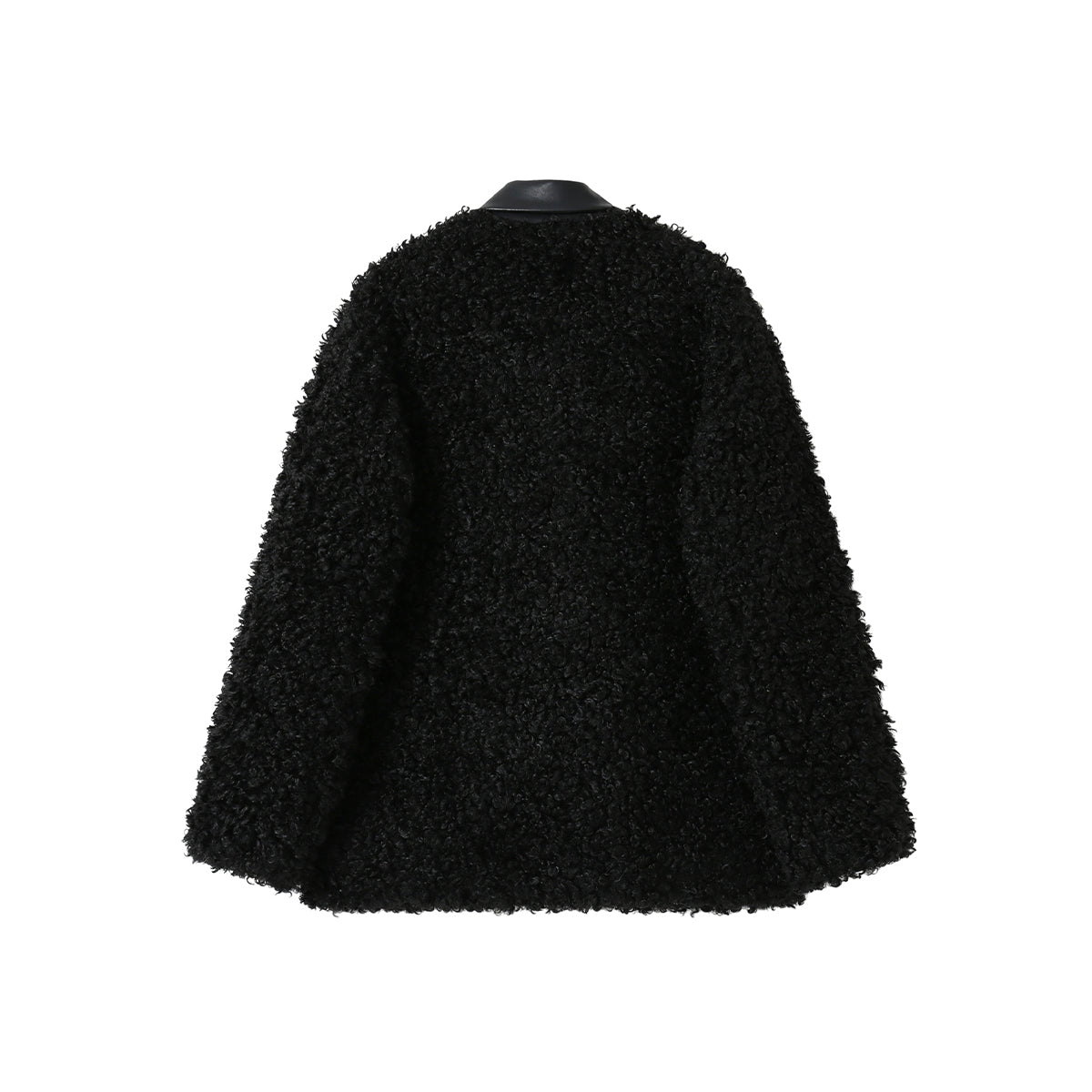 SomeSowe Leather Integrated Furry Jacket Black