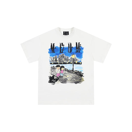 MEDM x Newmasus Night Scene Graffiti T-Shirt White