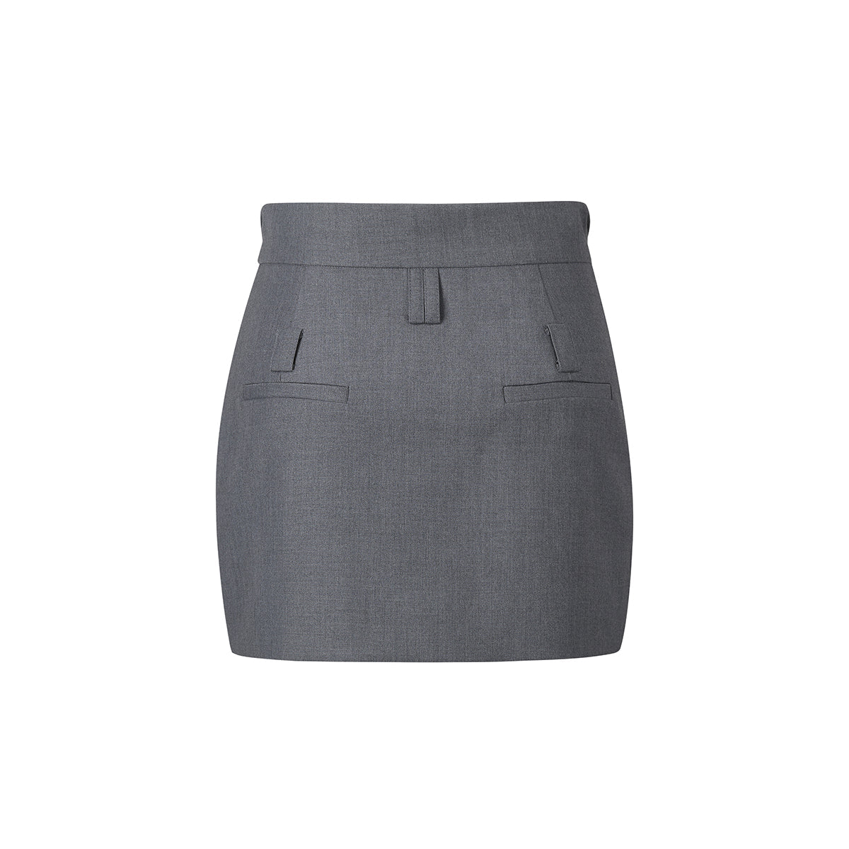 Three Quarters Low Waist Turn Over Edge Skirt Grey