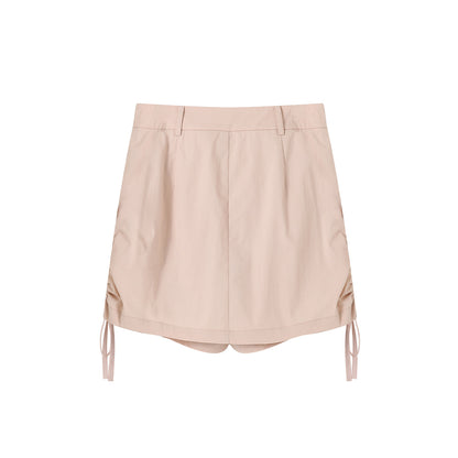 SomeSowe Bow Drawstring Cargo Skirt Pink